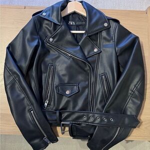 Zara Faux Leather Biker Jacket
